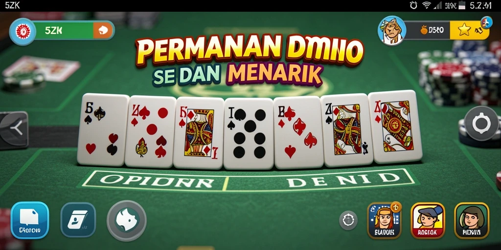 Screenshot menunjukkan gameplay seru dalam permainan Domino 5ZK.