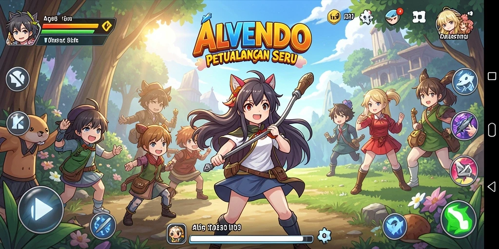 Tampilan gameplay seru dalam petualangan Anime.