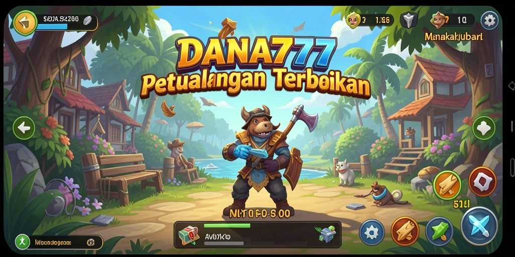 Screenshot gameplay DANA777 menampilkan petualangan di dunia terbuka yang indah.