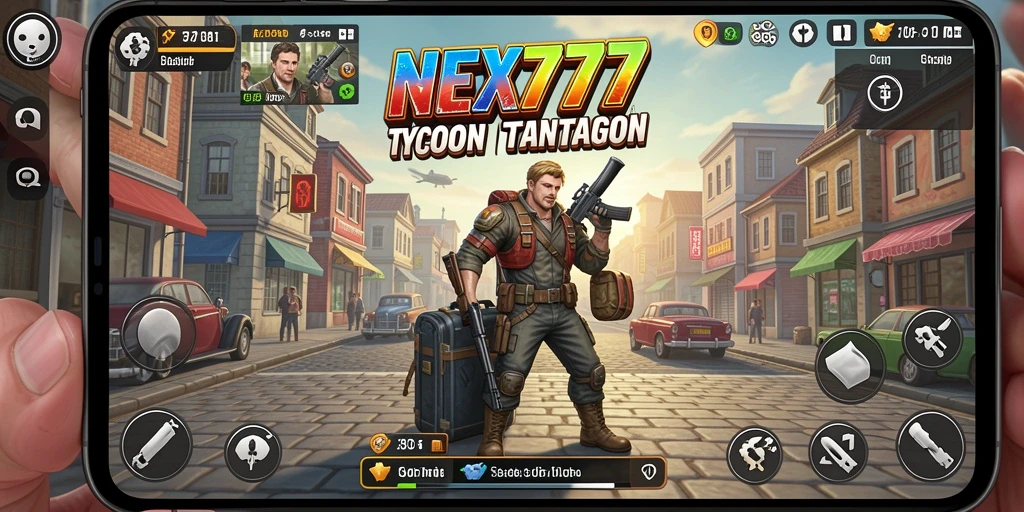 Screenshot gameplay NEX777 menampilkan keseruan membangun bisnis.