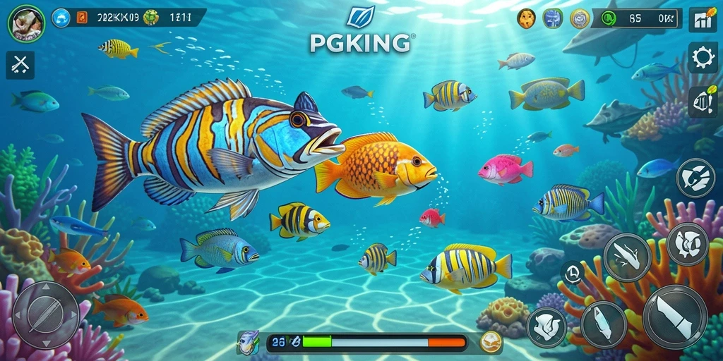 Screenshot menampilkan aksi seru dari gameplay Tembak Ikan PGKING.