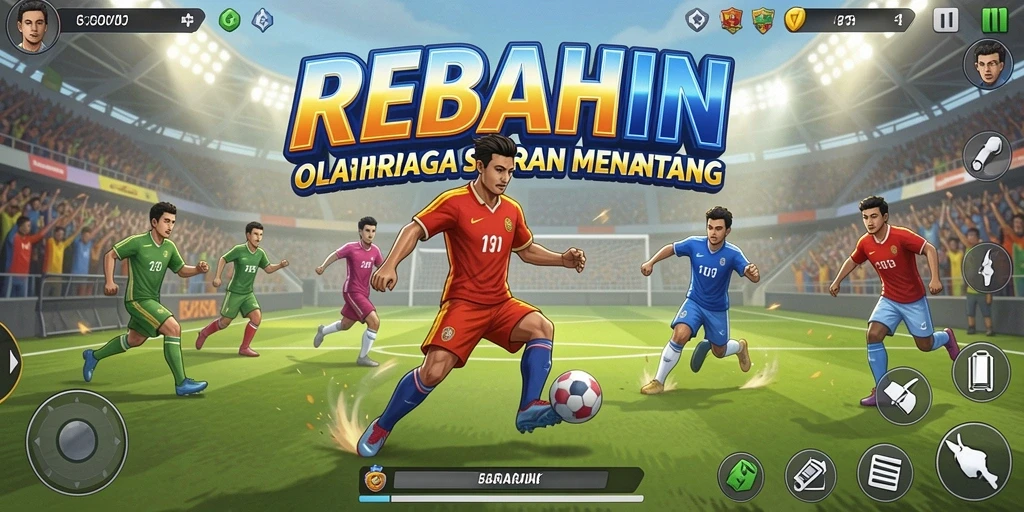 Screenshot gameplay REBAHIN menampilkan aksi olahraga yang mendebarkan.